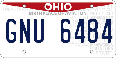 OH license plate GNU6484