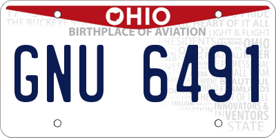 OH license plate GNU6491