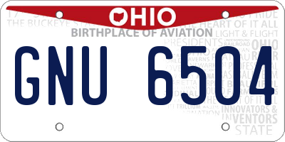 OH license plate GNU6504