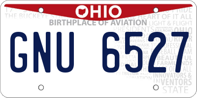 OH license plate GNU6527