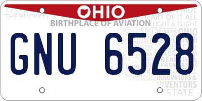OH license plate GNU6528