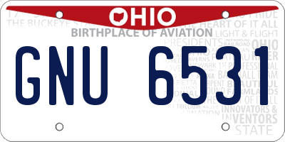 OH license plate GNU6531