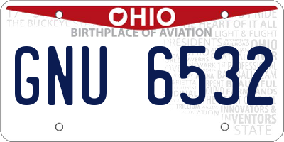 OH license plate GNU6532