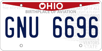 OH license plate GNU6696