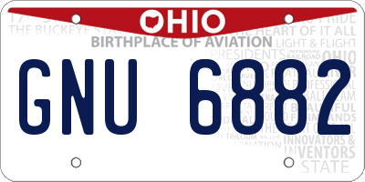 OH license plate GNU6882
