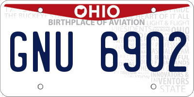 OH license plate GNU6902