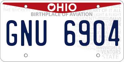 OH license plate GNU6904