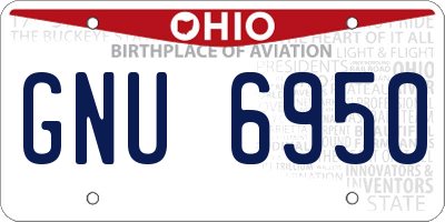 OH license plate GNU6950