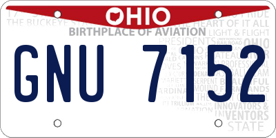 OH license plate GNU7152