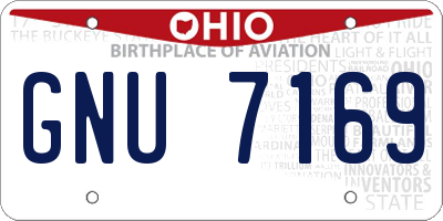 OH license plate GNU7169