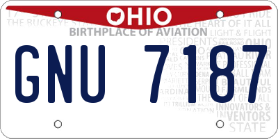 OH license plate GNU7187