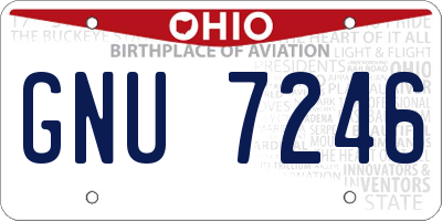 OH license plate GNU7246