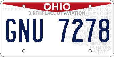 OH license plate GNU7278