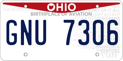 OH license plate GNU7306