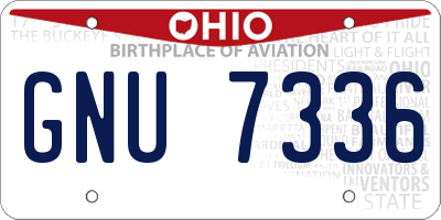 OH license plate GNU7336