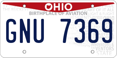 OH license plate GNU7369