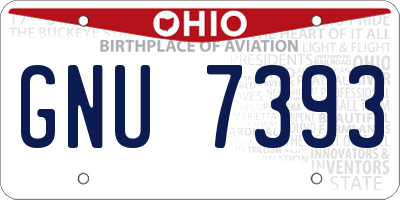 OH license plate GNU7393