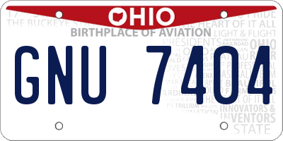 OH license plate GNU7404