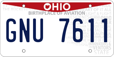 OH license plate GNU7611