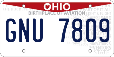 OH license plate GNU7809