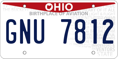 OH license plate GNU7812