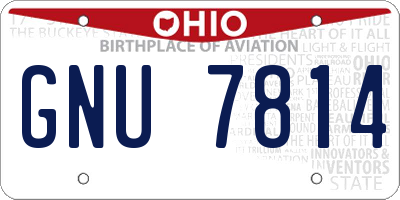 OH license plate GNU7814