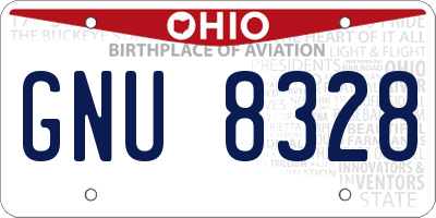 OH license plate GNU8328