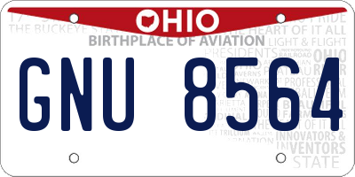 OH license plate GNU8564