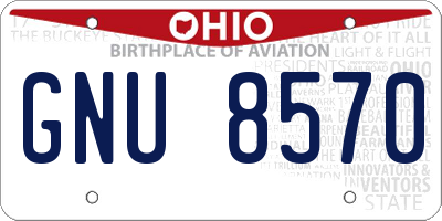 OH license plate GNU8570