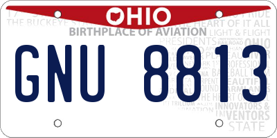OH license plate GNU8813
