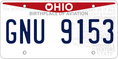 OH license plate GNU9153