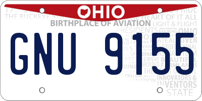 OH license plate GNU9155