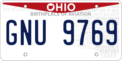 OH license plate GNU9769