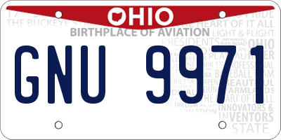 OH license plate GNU9971
