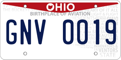 OH license plate GNV0019
