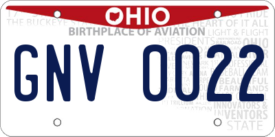 OH license plate GNV0022