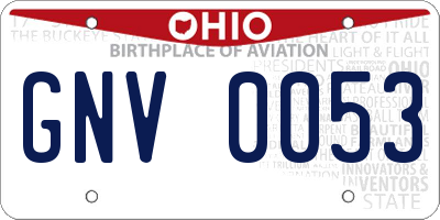 OH license plate GNV0053