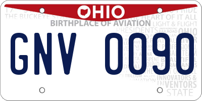 OH license plate GNV0090