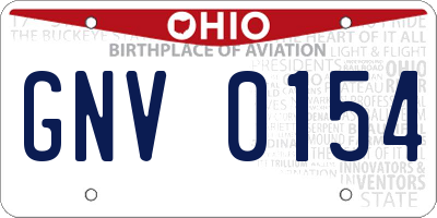 OH license plate GNV0154
