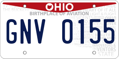 OH license plate GNV0155