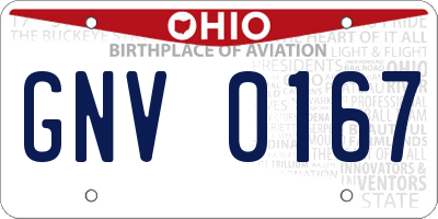 OH license plate GNV0167
