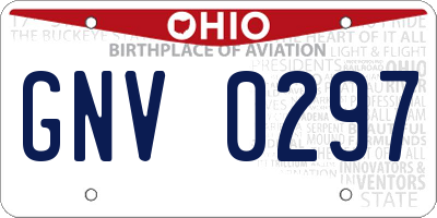 OH license plate GNV0297