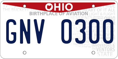 OH license plate GNV0300