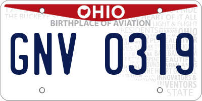 OH license plate GNV0319