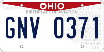 OH license plate GNV0371