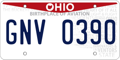 OH license plate GNV0390