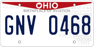 OH license plate GNV0468