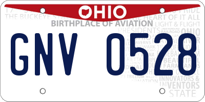 OH license plate GNV0528