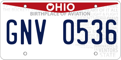 OH license plate GNV0536