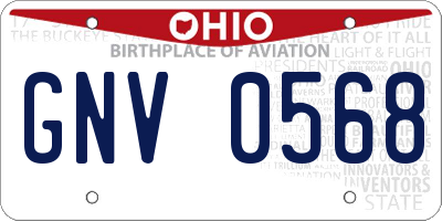 OH license plate GNV0568